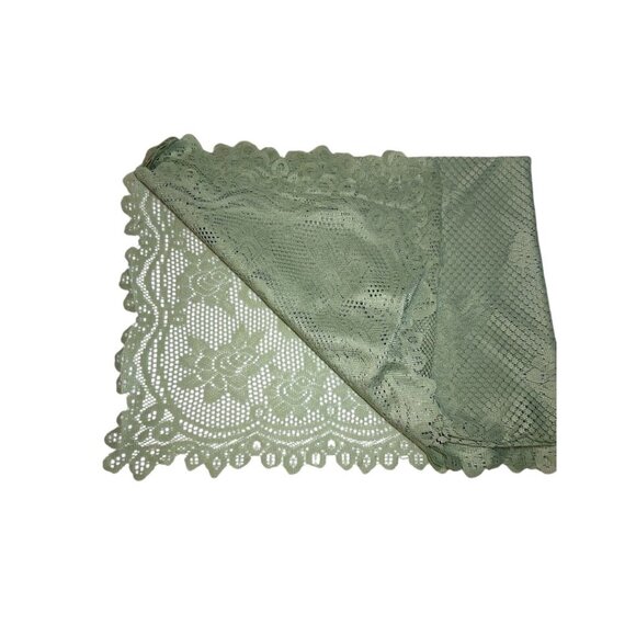 Vintage‎ Green Lace Rectangular Tablecloth 7' X 5' - Picture 1 of 6